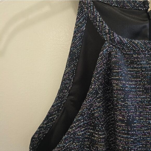 Rachel Roy Halter Neck Mini Dress. Blk/Multicolored(Metallic Shimmer)NWOT Sz. 6 - Picture 3 of 7